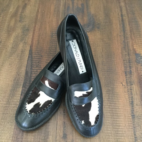 Vintage Animal Print Loafers / Donald Pliner Women