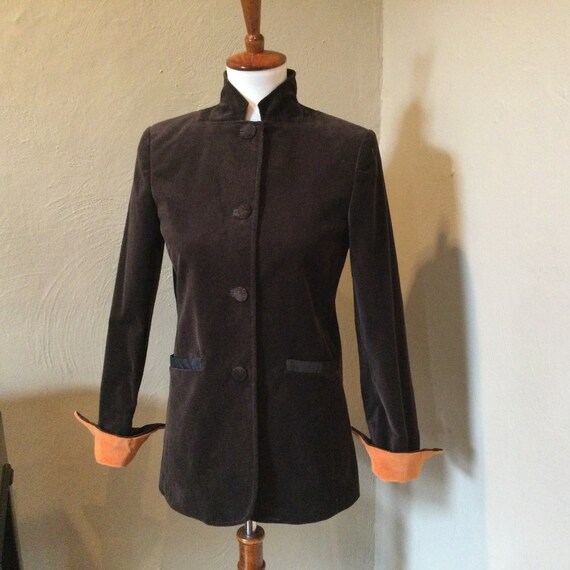 J Peterman Womens Velvet Nehru Blazer / Nehru Expr