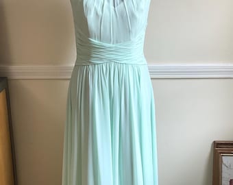 B2 Jasmine Halter Chiffon Gown Mint Green Tag Size 8 / Chiffon Flowing Gown Special Event Gala Formal Celebration Bridesmaid Maxi Gown
