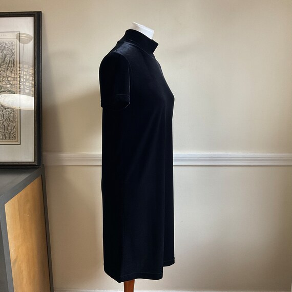 Black Velvet Mockneck Dress DKNY/ Size S / Perfec… - image 9