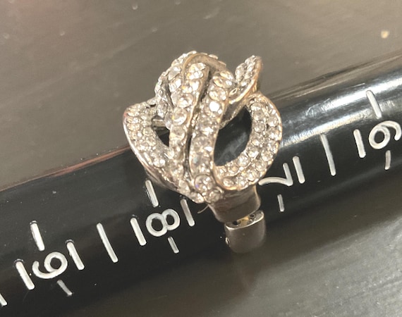 Rhinestone Encrusted Open Ring Adjustable Stretch… - image 2