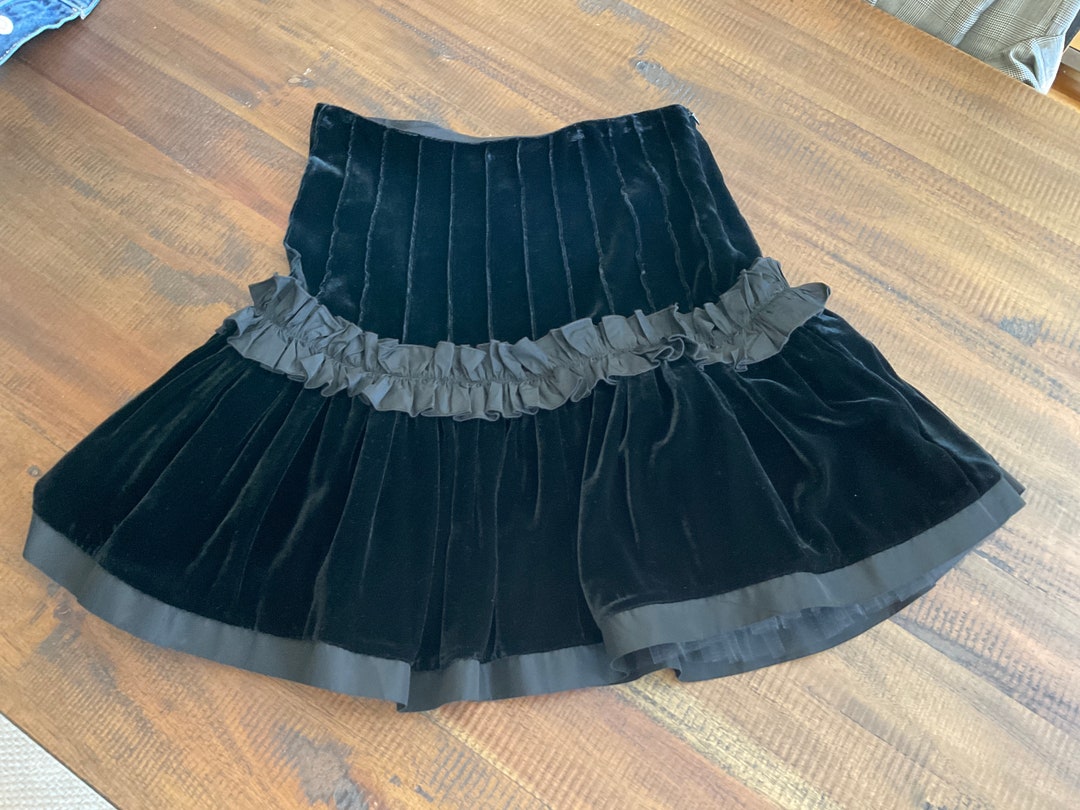 BLUGIRL Blumarine Black Velvet Skirt Neiman Marcus W Tags