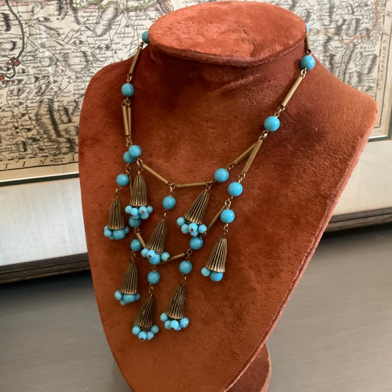 Miriam Haskell Egyptian Revival Festoon Necklace … - image 5