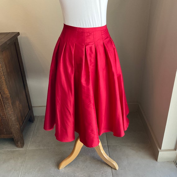 Lauren Red Silk Full Skirt w Tag / Ralph Lauren S… - image 1