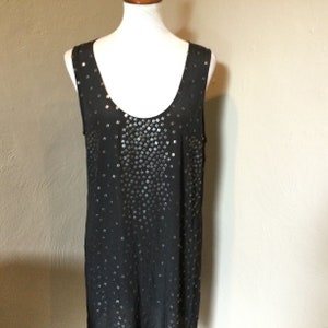 Sequin Tunic by Tracy Reese / Black Sleeveless Sequin Tunic / Tag L / Tracy Reese Floating Metallic Sequin Top / Sequin Party Top image 8