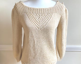 WEATHERVANE handknit 80s sweater NOSWT / Small / Vintage Handknit Sweater British Crown Colony of Hong Kong Retail 167 in 80s