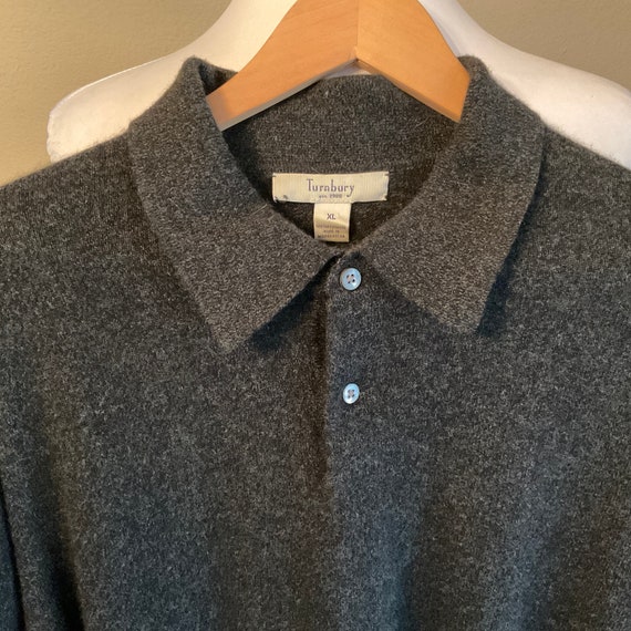 Mens Charcoal Gray Cashmere Sweater Turnbury / Co… - image 8