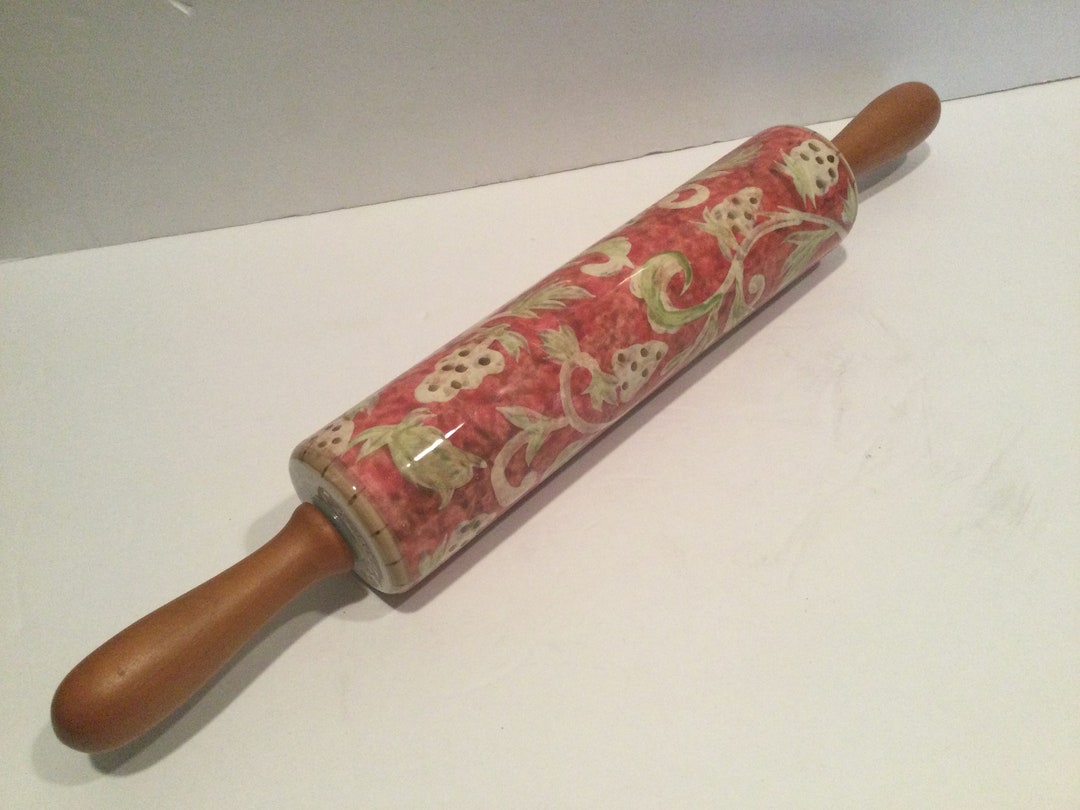 Vintage Porcelain Rolling Pin / Porcelain Floral Design / Etsy