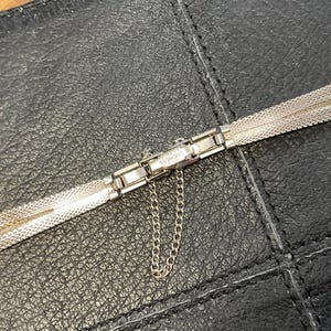 DUCHESS Vintage Deco Womens Watch Band / DUCHESS USA 10K White Gold Filled Safety Chain / 1930s Vintage Watch Band / Gold Fill Watch Band