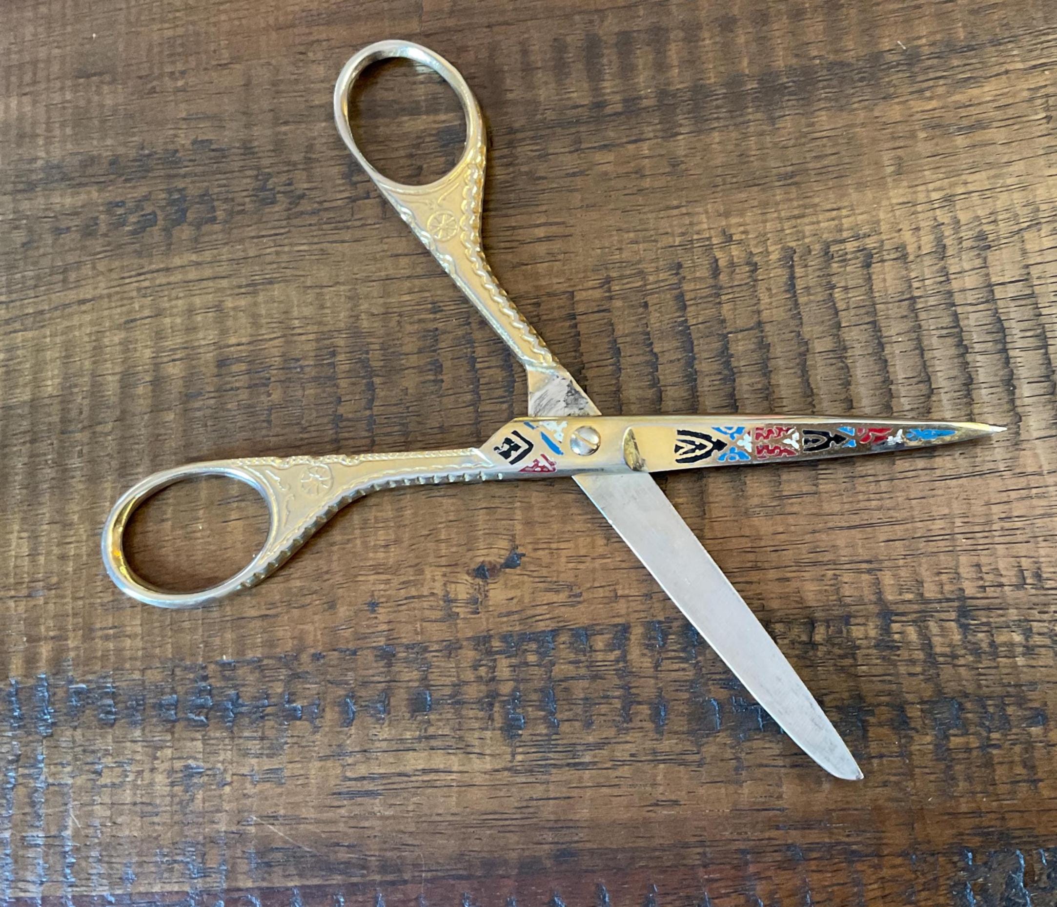 その他 Made in Toledo Spain Toledo Spain Etched Enamel Scissors Damascene 6” X 2
