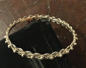 Silver Fancy Filigree Bangle Bracelet / 900 Silver Filigree Bangle / Silver Bangle / Handmade Silver Filigree Bangle / Silver bracelet