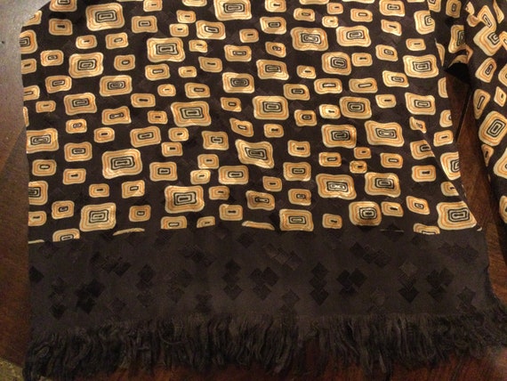 40s Deco SILK OPERA SCARF / Floating Boxes Silk J