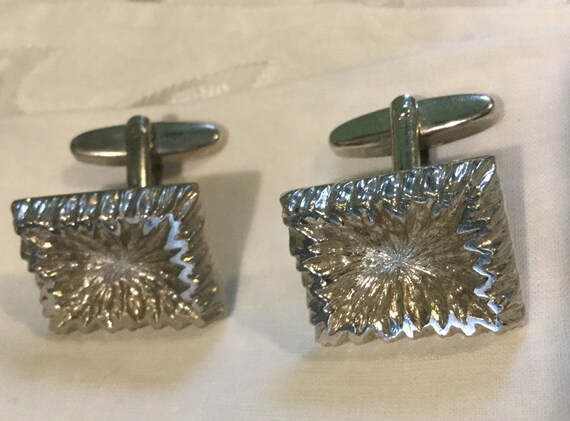 Brutalist Signed CUFFLINKS / Brutalist Silver Ton… - image 8