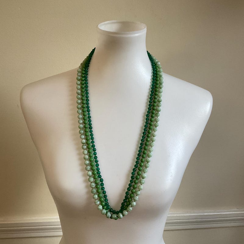 Green Bead Necklace - Etsy