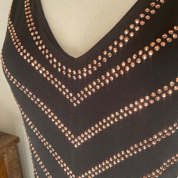 Copper Studded Sheath Dress Carmen Marc Valvo Med… - image 7