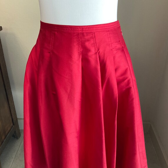 Lauren Red Silk Full Skirt w Tag / Ralph Lauren S… - image 4