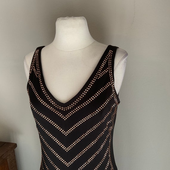 Copper Studded Sheath Dress Carmen Marc Valvo Med… - image 3