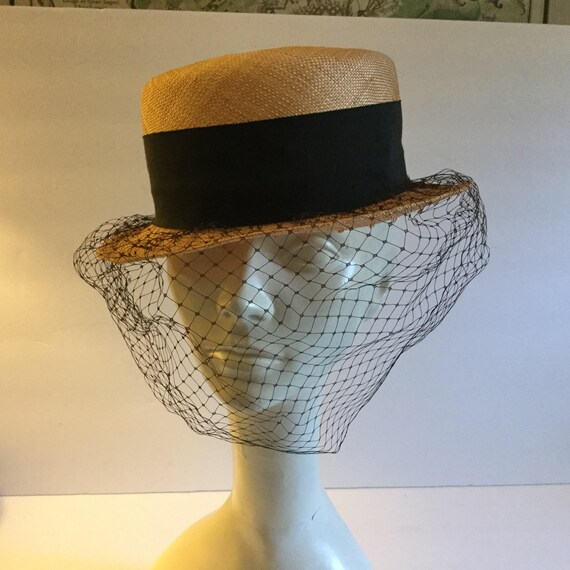 Vintage Boater Straw Hat / Mr Murray Natural Straw