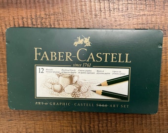 Faber-Castell Drawing Kit NOS / 12 Professional Drawing Pencils / Graphic Pencils 8B to 2H Sketch Set / Graphic Drawing Sketching Pencil Set