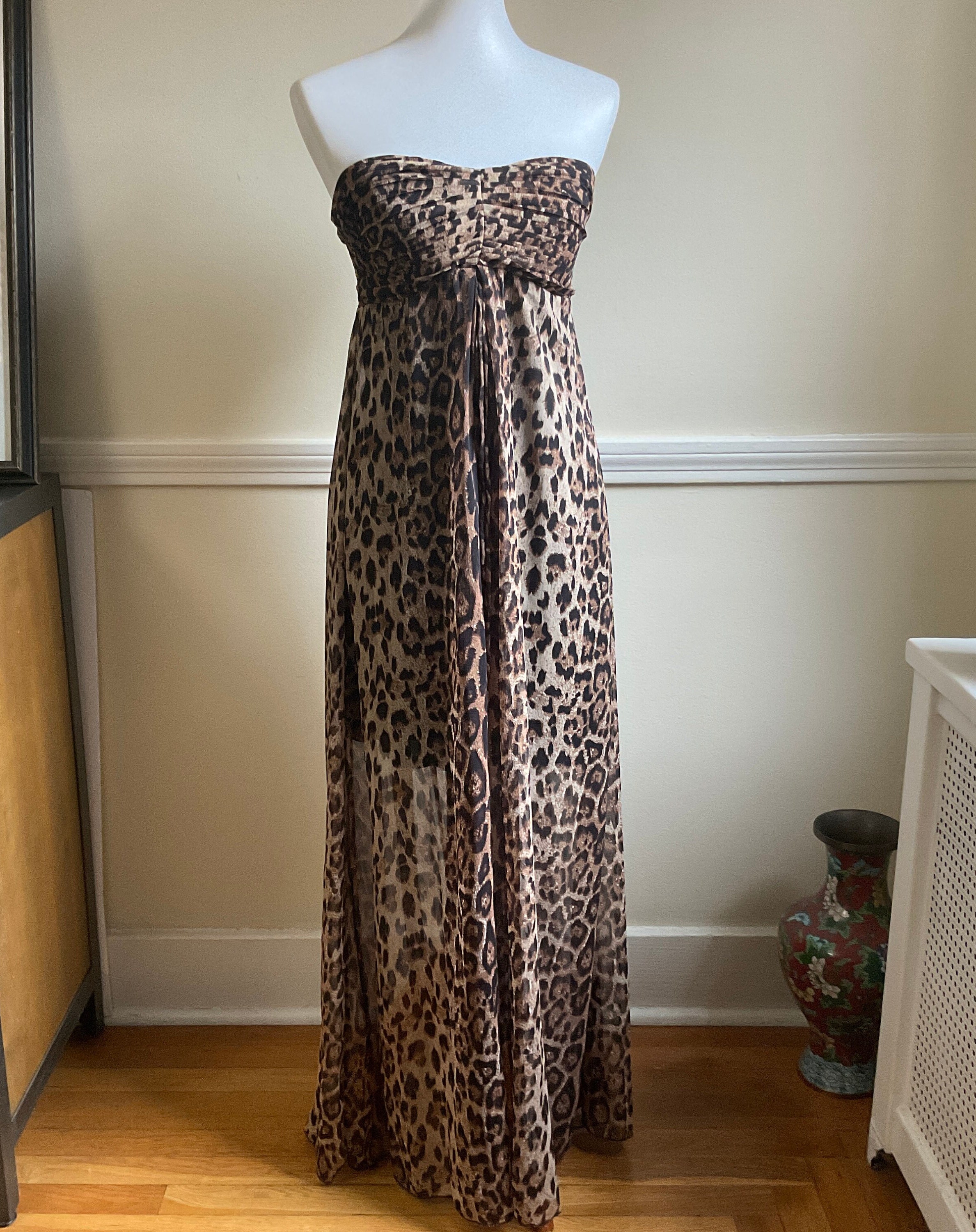 Animal print cheap strapless dress