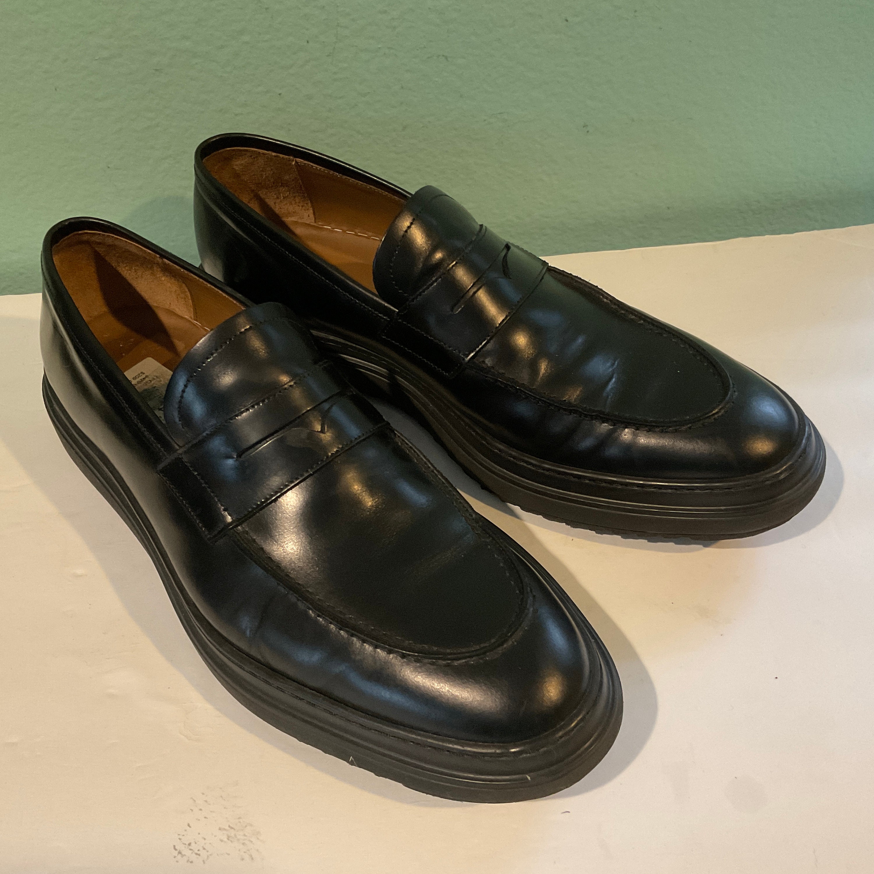 Barneys New York Black Loafers with Silver Chain il_fullxfull.6578609861_71w9.jpg main image 2