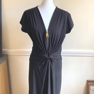 Black Zip Draped Culottes Evening Wear Low V Med / Black Draped Culottes Evening Cocktail Party Sexy Datenight Style