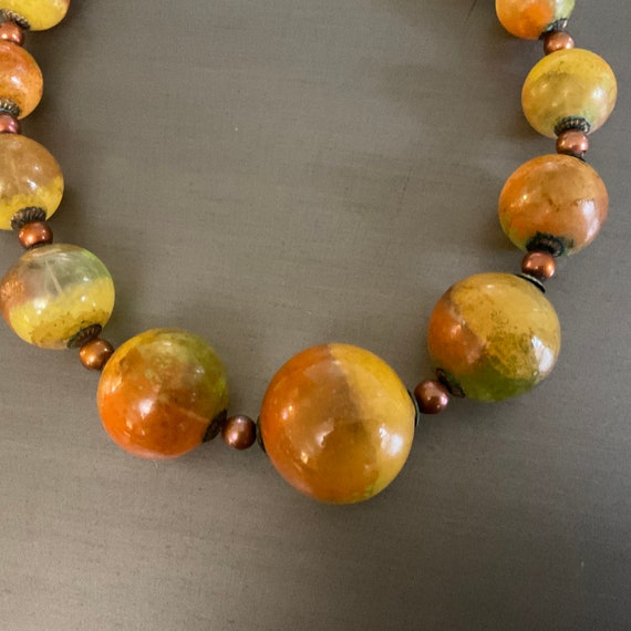 Vintage Bubble Plastic Neon Bead Necklace / Bubble Be… Gem