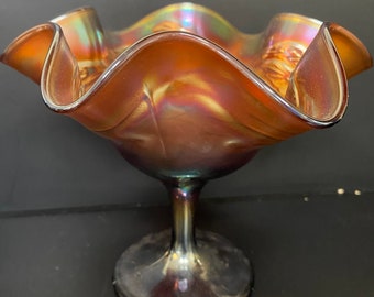 Fenton Carnival Glass Compote