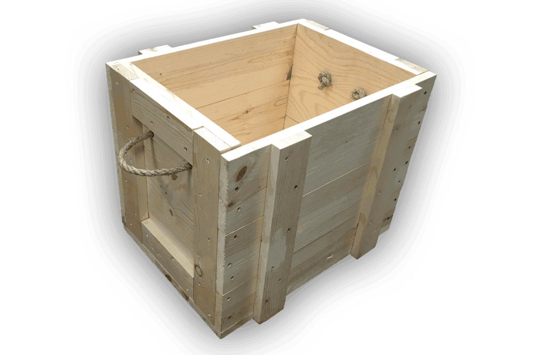 Pine Wood Box With Rope Handles - Etsy