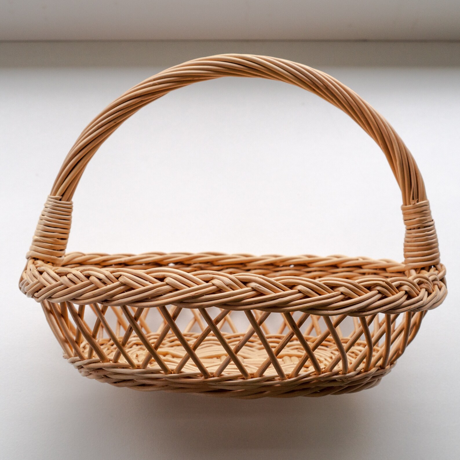 Small White Wicker Basket Etsy