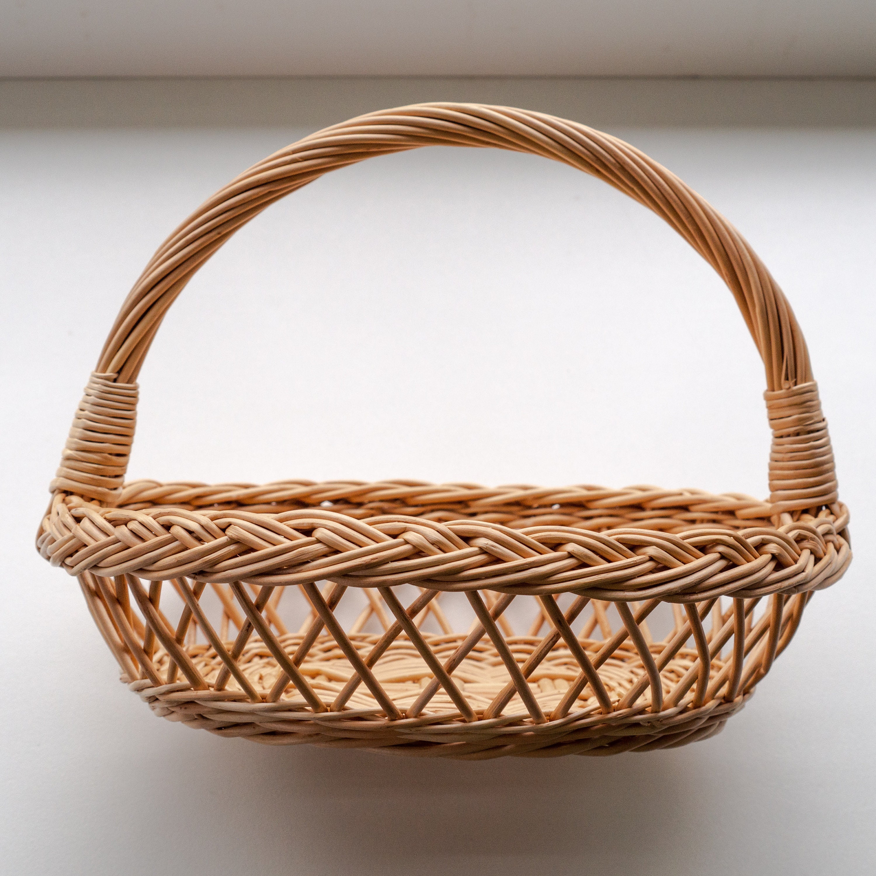Small White Wicker Basket Etsy