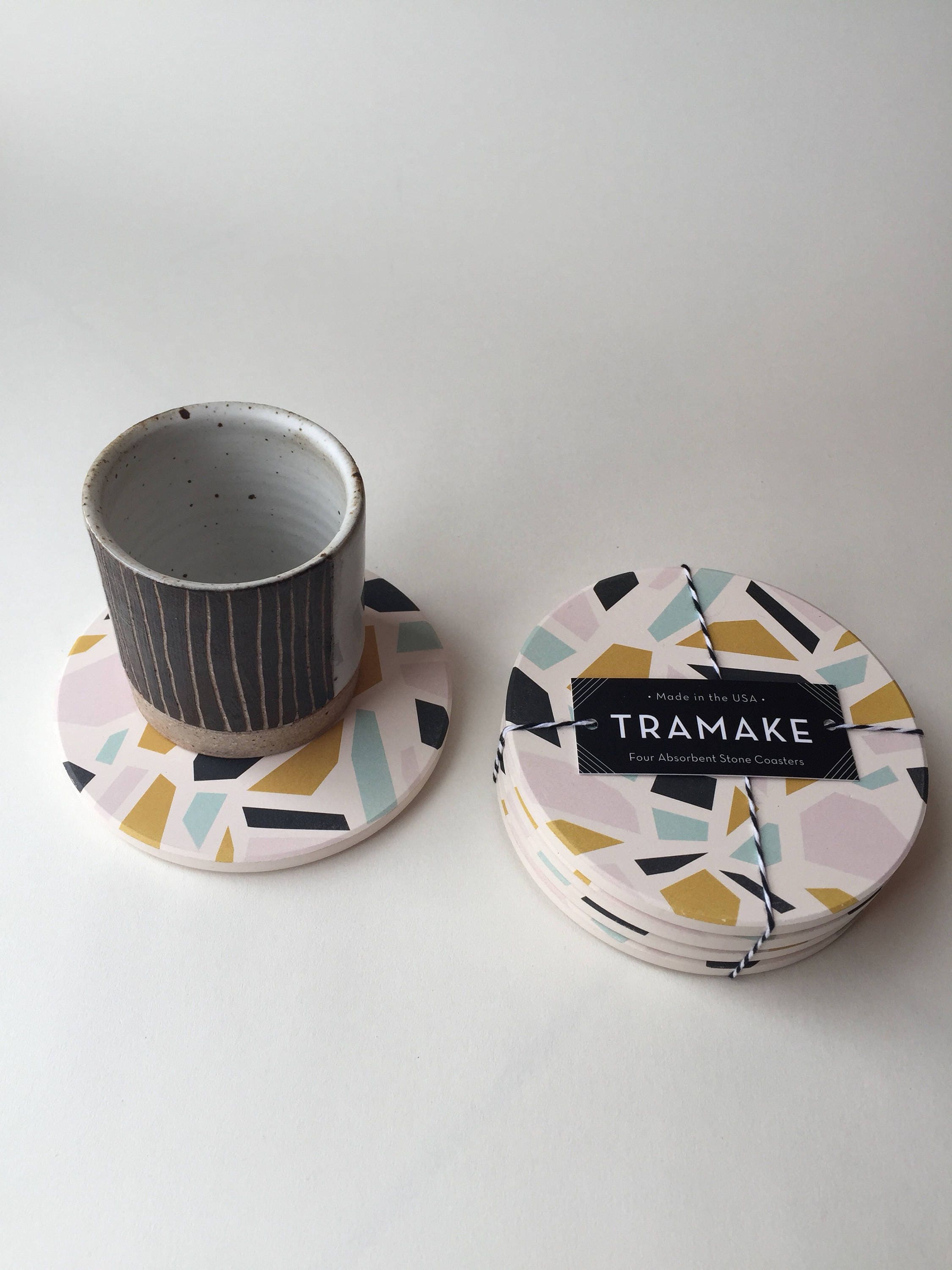 Squiggle Ceramic Coasters, Tramake