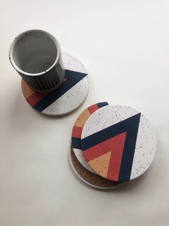 Arrow Coasters Set Of 4 Absorbent Stone Coasters Ceramic Etsy