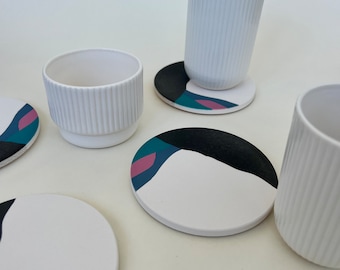 LANDSCAPE COASTERS set of 4 absorbent stone coasters / ceramic coasters