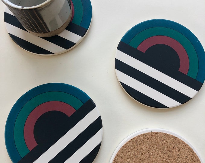 ELEMENT COASTERS set of 4 ceramic coasters