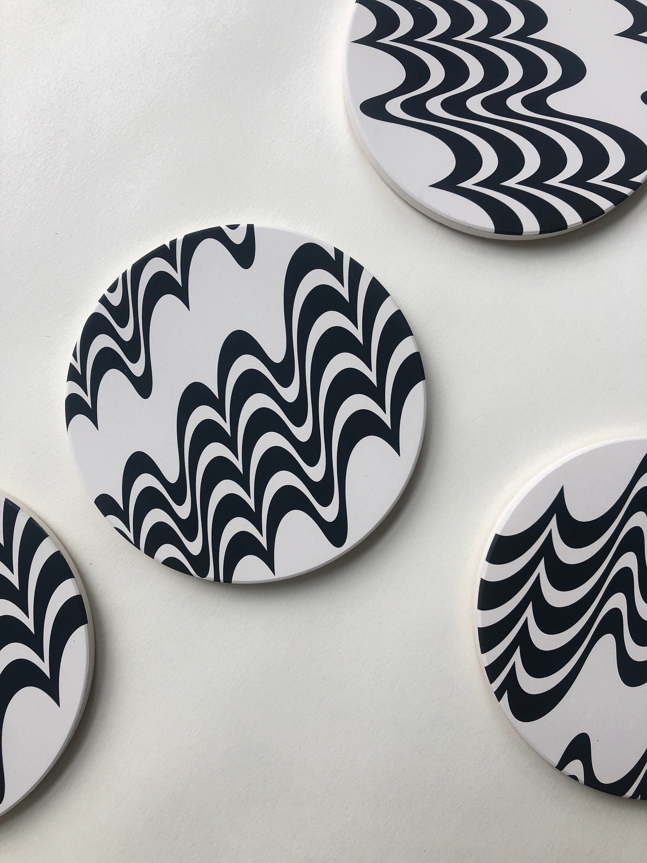 WAVES COASTERS set of 4 ceramic coasters