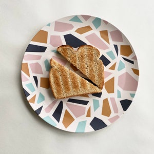Tramake's Terrazzo Bamboo Dinner Plate - shatter resistant - kid - outdoor - picnic - sustainable