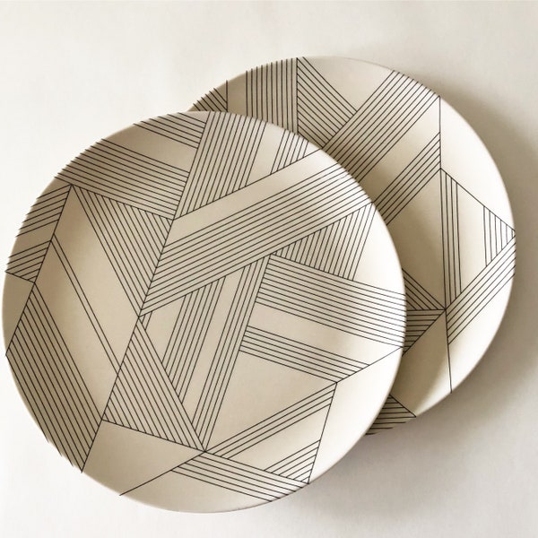 2nd Choice Dinner Plate Bamboo - Tramake's Deco Pattern - durable - kids - outdoors - dishwasher safe - bamboo plate