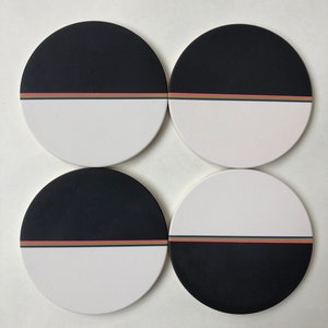 DIPPED COASTERS set of 4 absorbent ceramic stone coasters, modern, geometric, minimal image 3