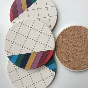GRID COASTERS set of 4 ceramic coasters