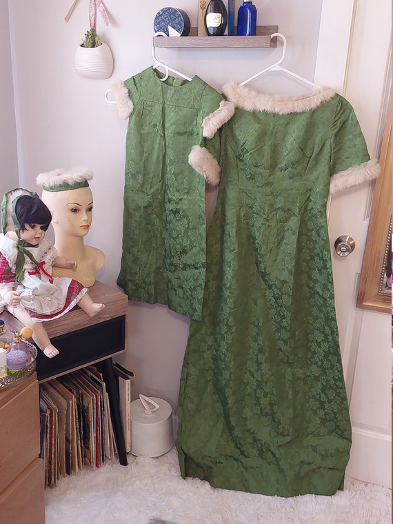 Dresses ~ Mother Daughter Embossed Satin Jacquard… - image 1