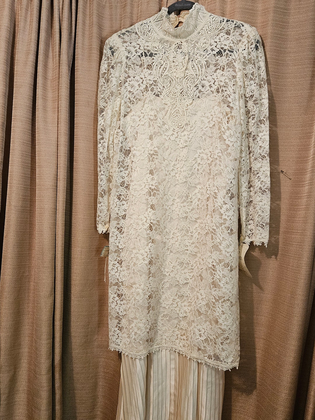 Gunne Sax by Jessica Mcclintock Lace Over Satin Wedding Dress - Etsy