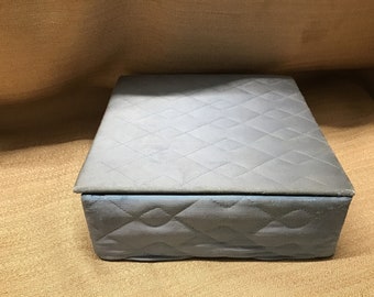 Vintage Satin Quilted Vanity Box