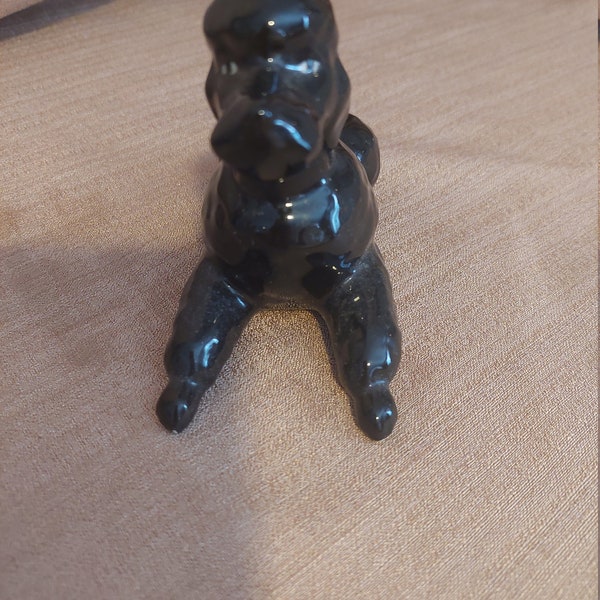 Mid Century Black porcelain Poodle