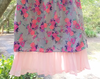 Upcycled Midi Floral Skirt