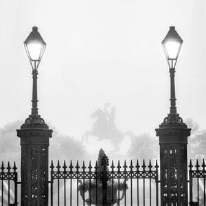 Foggy Morning Front Gate Jackson Square French Quarter New Orleans photography photo on canvas