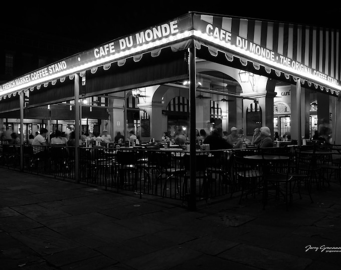 New Orleans Photography CAFE DU MONDE French Quarter New Orleans night photograph photo picture