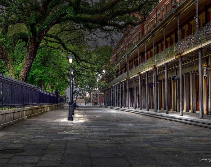 New Orleans Photography JACKSON SQUARE NIGHT, color photo, picture, photograph, French Quarter fine art