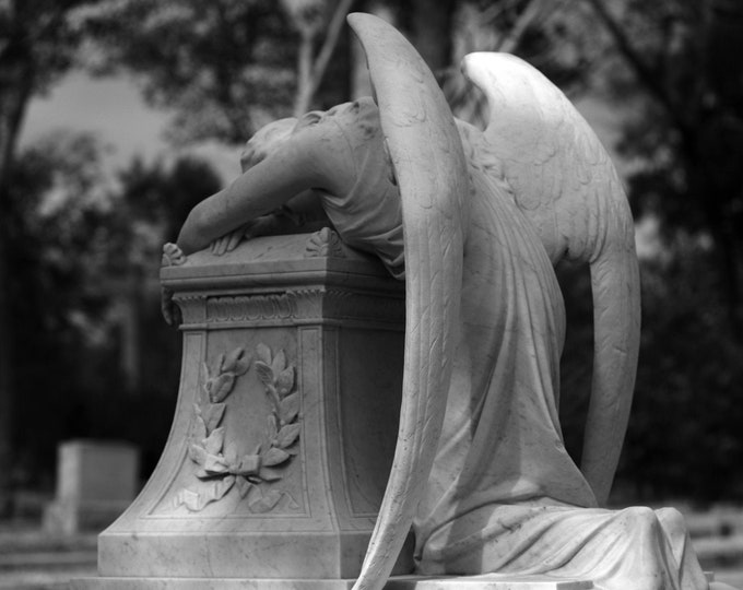 Photography ANGEL OF GRIEF Black and white photograph photo Picture