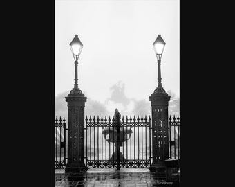 Foggy Morning Front Gate Jackson Square French Quarter New Orleans photography photo on canvas
